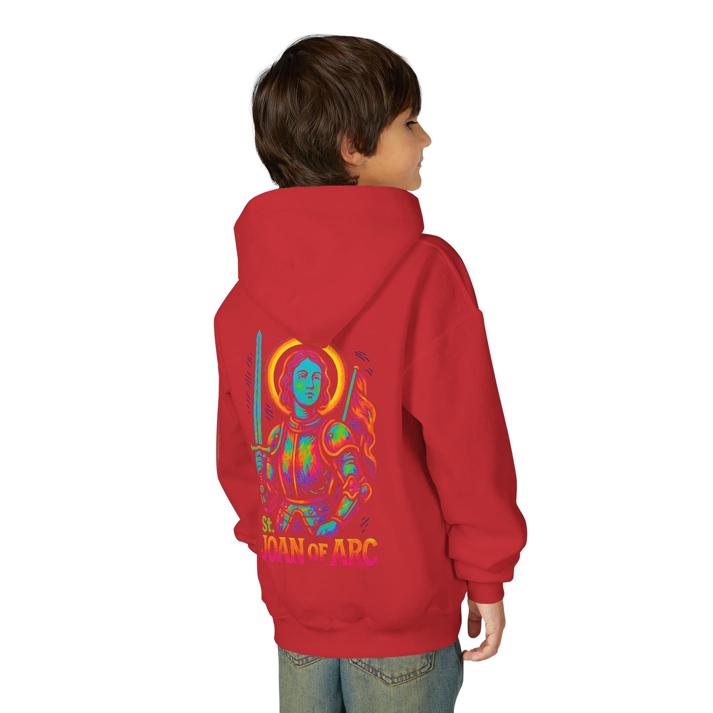 St. Joan of Arc Youth Hoodie | Catholic Streetwear – Courage, Faith & Fire for the Next Generation