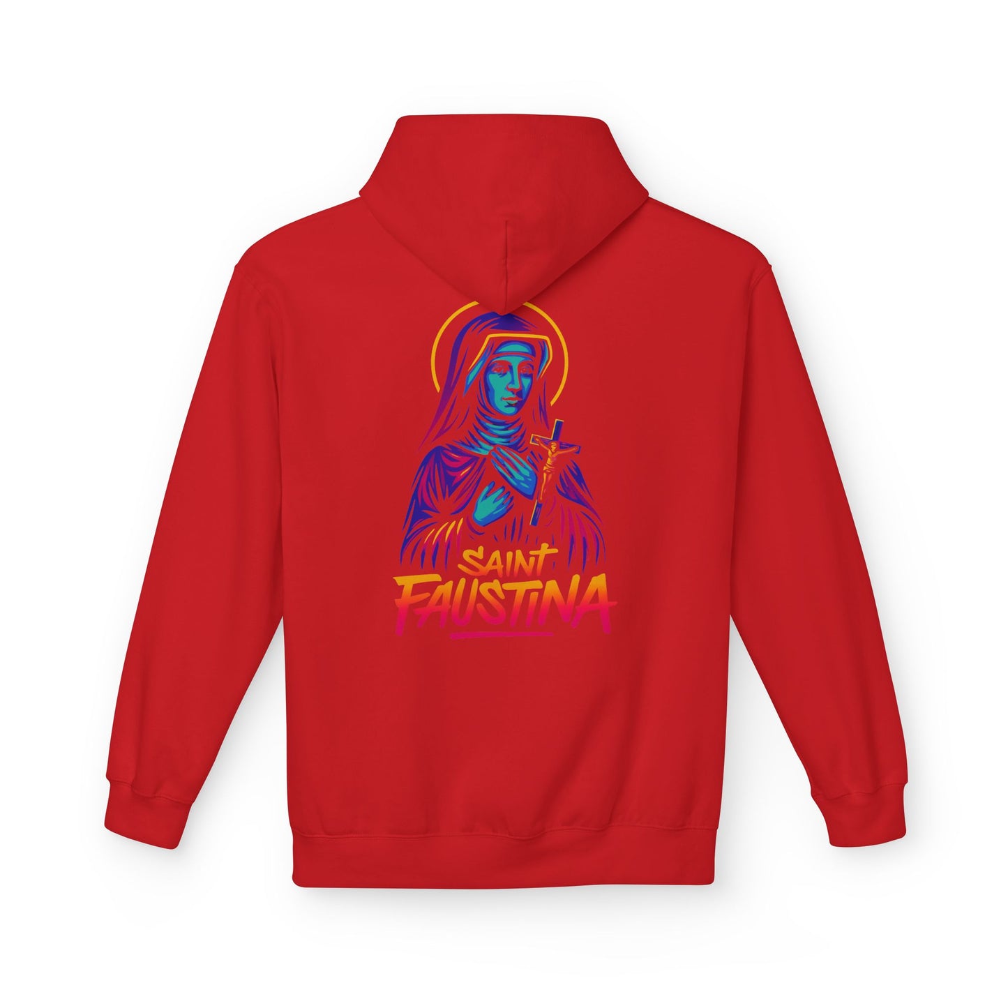 St. Faustina Neon Hoodie | Catholic Streetwear – Divine Mercy Energy & Bold Faith Style
