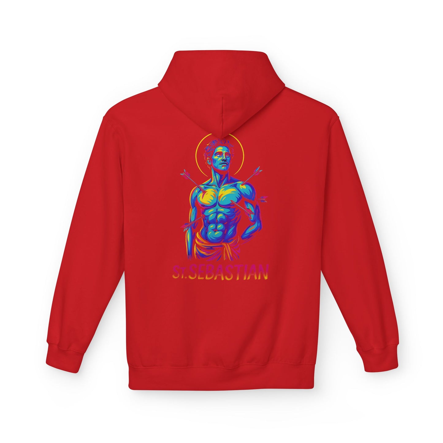 St. Sebastian Neon Hoodie | Catholic Streetwear for the Fearless – Faith, Strength & Style