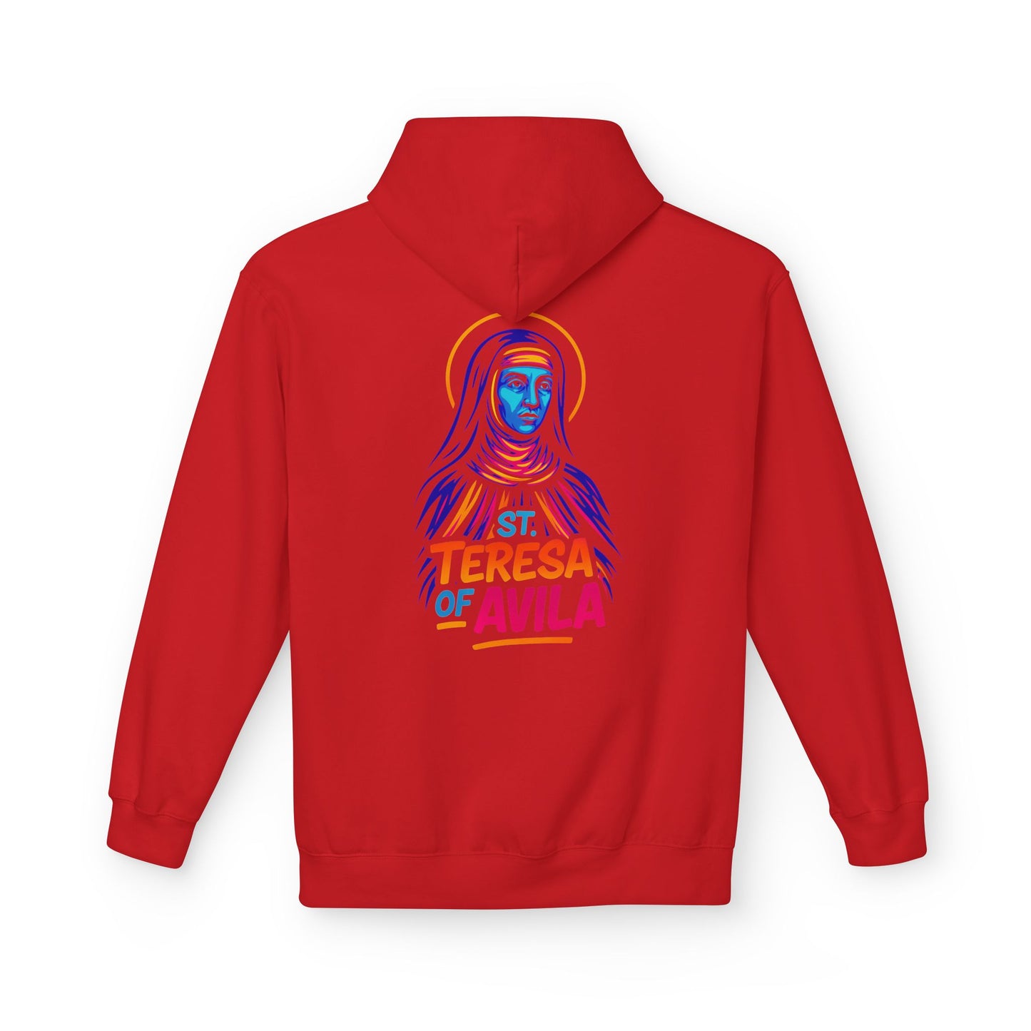 St. Teresa of Avila Neon Hoodie | Catholic Streetwear – Bold Faith & Urban Style