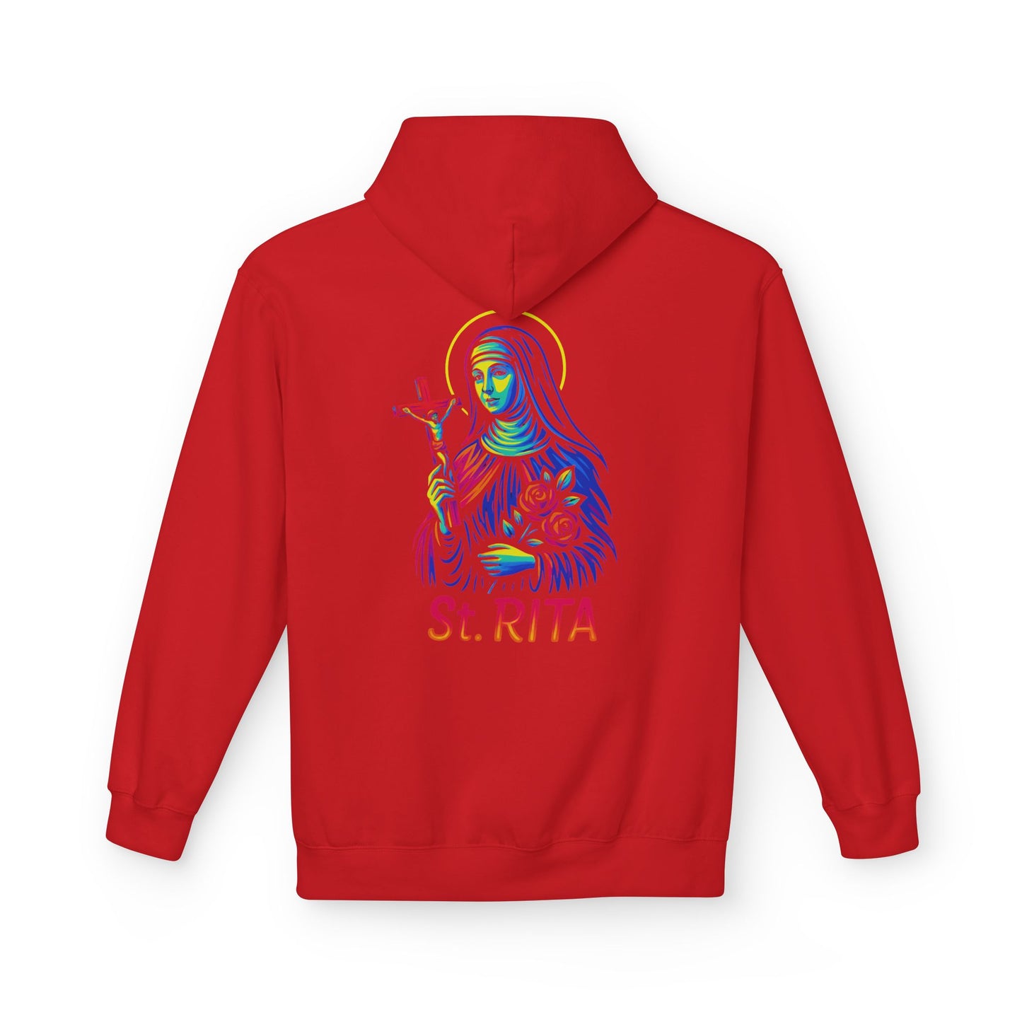 St. Rita Neon Hoodie | Catholic Streetwear – Impossible Prayers, Bold Faith, Unbreakable Hope