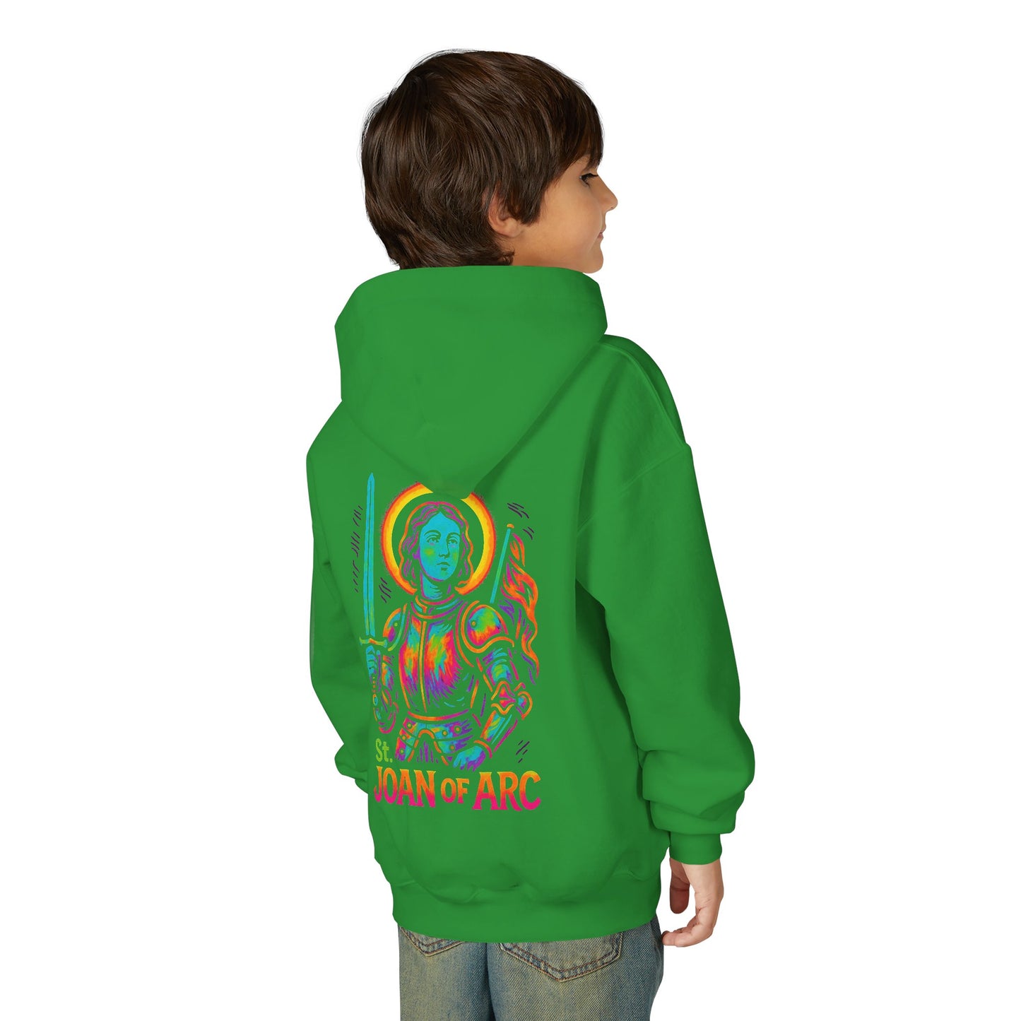 St. Joan of Arc Youth Hoodie | Catholic Streetwear – Courage, Faith & Fire for the Next Generation