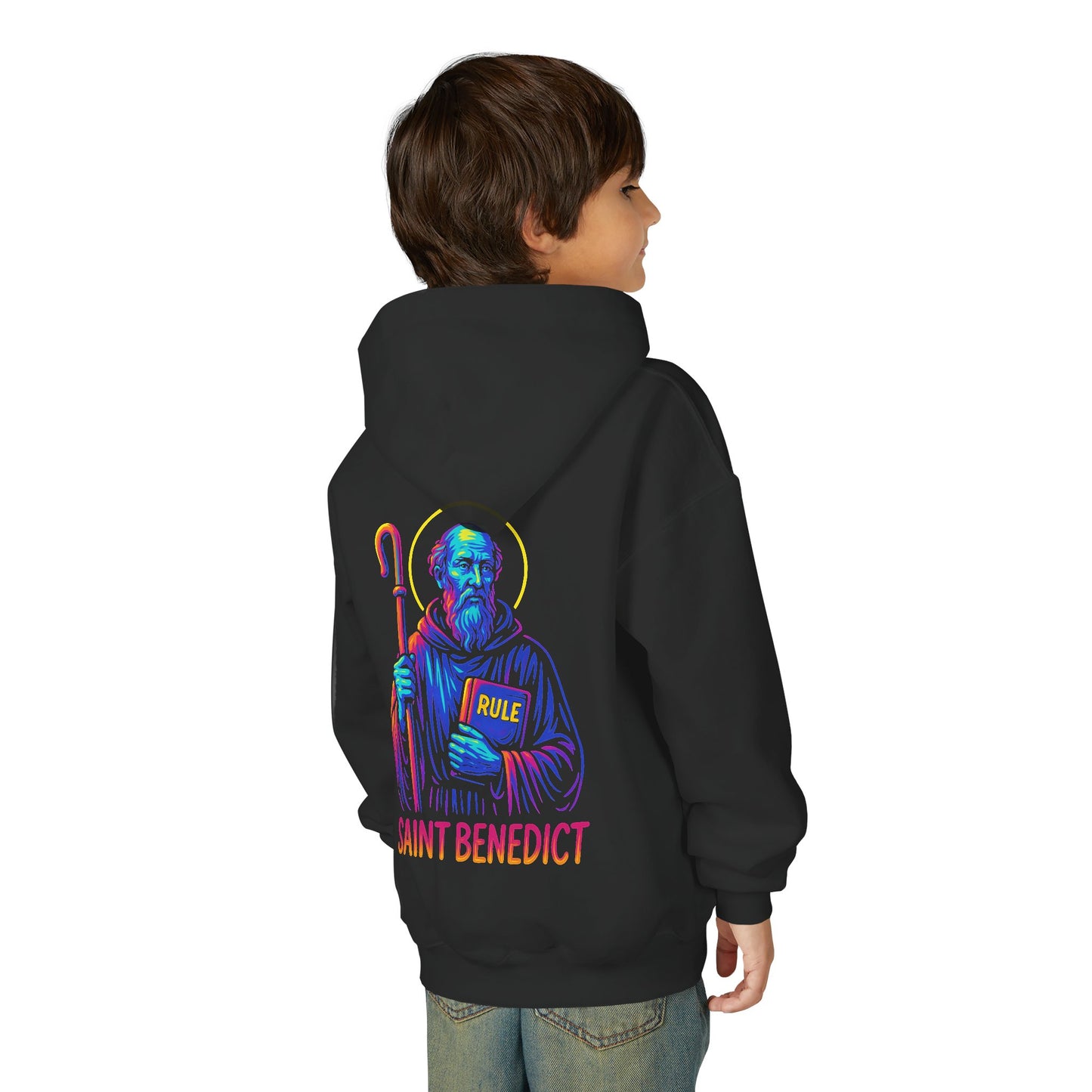 St. Benedict Youth Hoodie | Catholic Streetwear for Kids