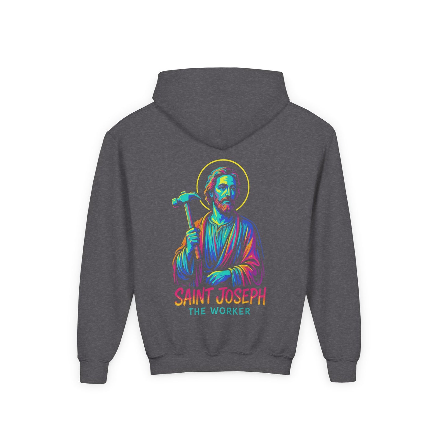 St. Joseph the Worker Youth Hoodie | Catholic Streetwear – Faith, Grit & Purpose