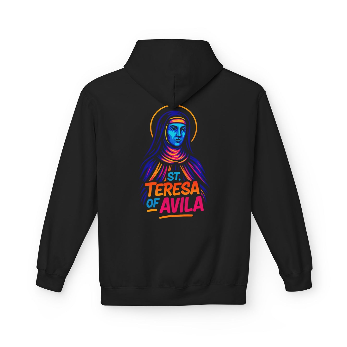 St. Teresa of Avila Neon Hoodie | Catholic Streetwear – Bold Faith & Urban Style