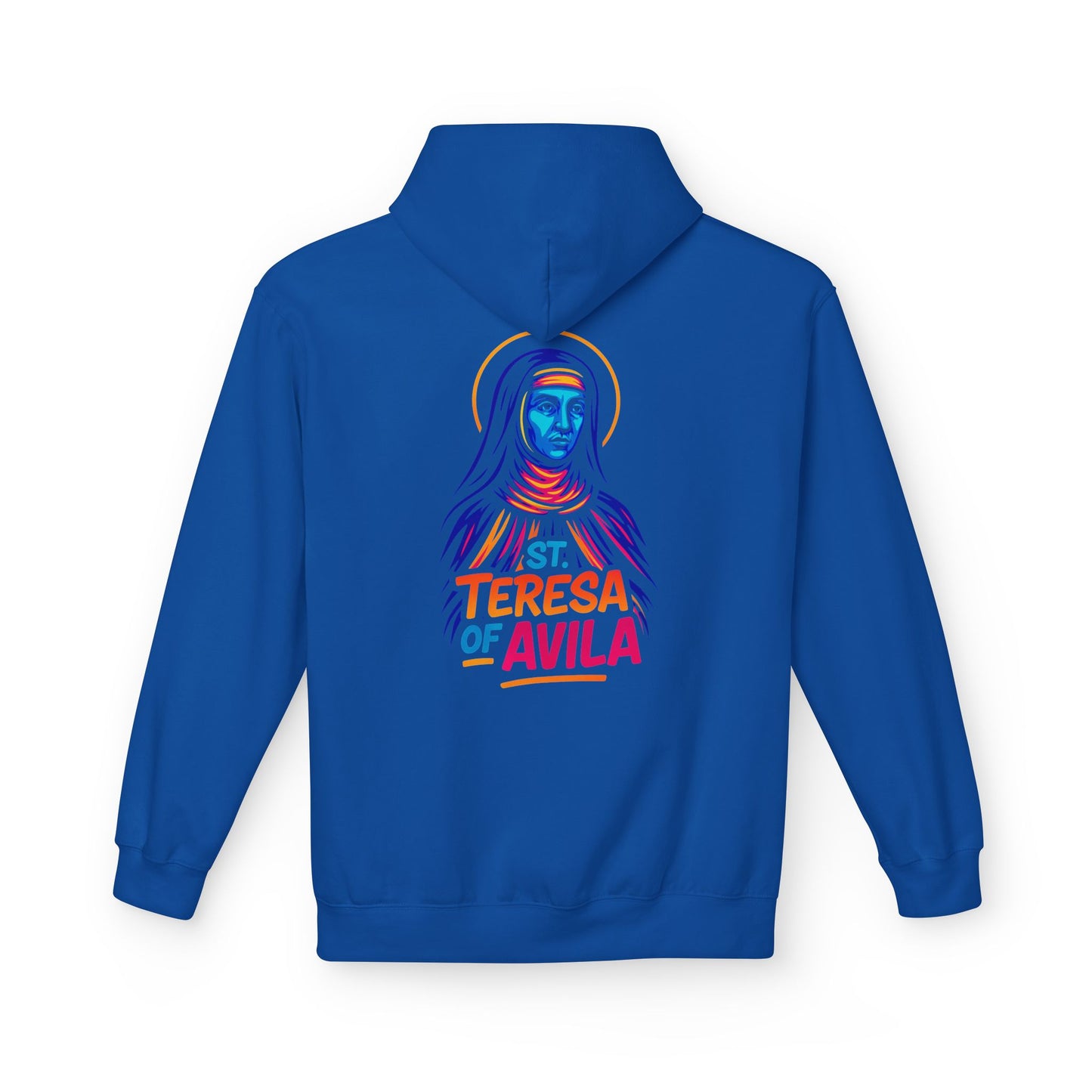 St. Teresa of Avila Neon Hoodie | Catholic Streetwear – Bold Faith & Urban Style
