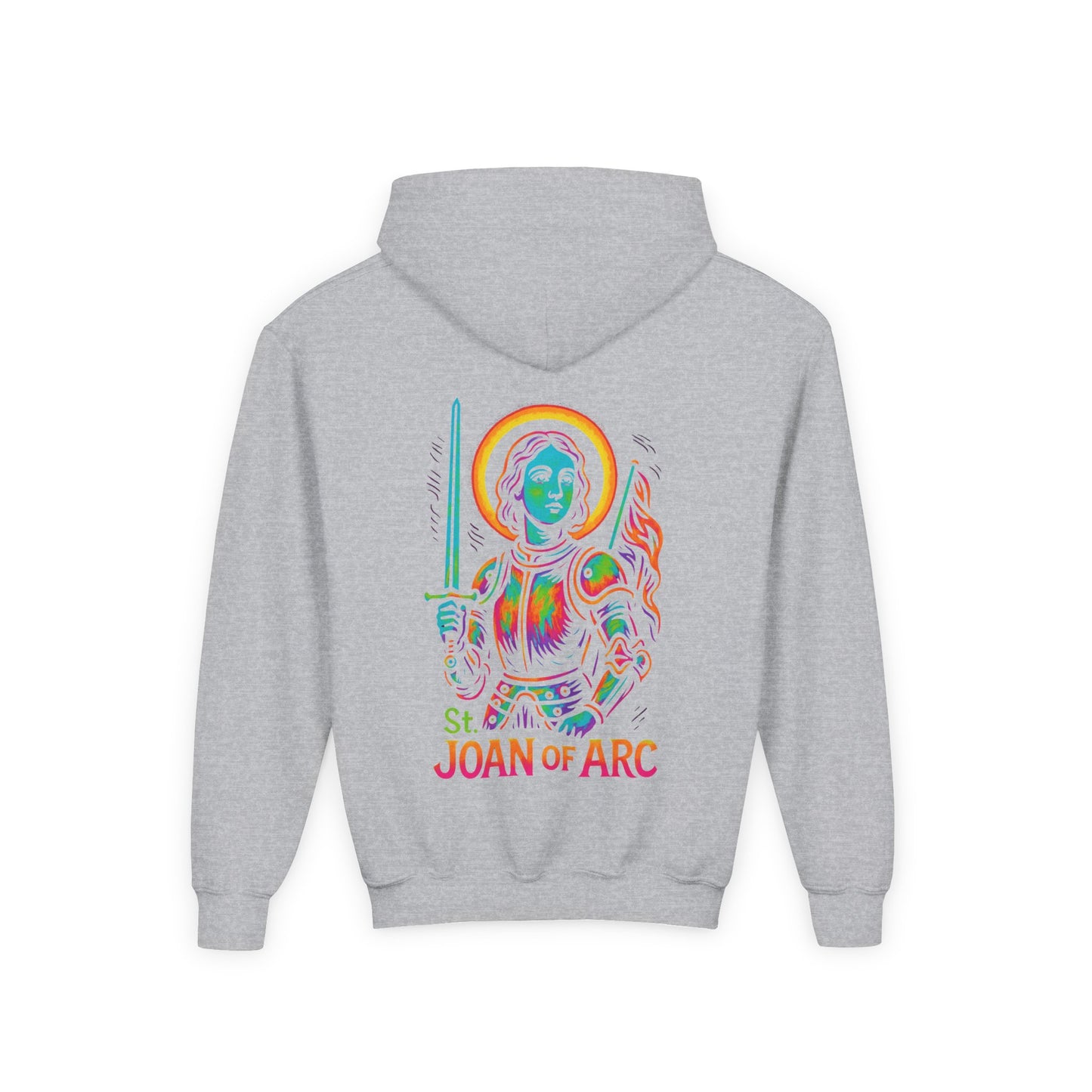 St. Joan of Arc Youth Hoodie | Catholic Streetwear – Courage, Faith & Fire for the Next Generation