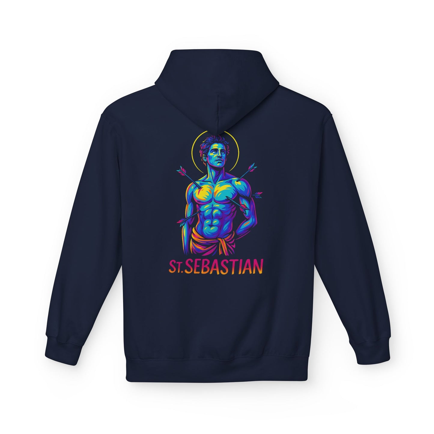 St. Sebastian Neon Hoodie | Catholic Streetwear for the Fearless – Faith, Strength & Style