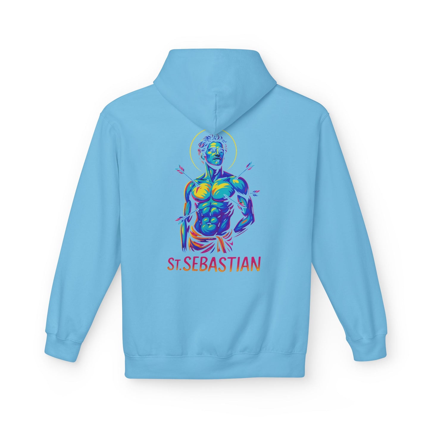 St. Sebastian Neon Hoodie | Catholic Streetwear for the Fearless – Faith, Strength & Style