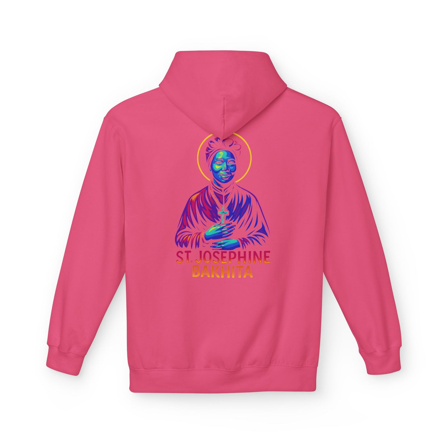 St. Josephine Bakhita Neon Hoodie | Catholic Streetwear – Freedom, Faith & Fierce Grace