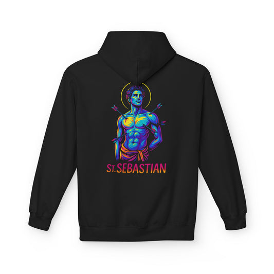 St. Sebastian Neon Hoodie | Catholic Streetwear for the Fearless – Faith, Strength & Style
