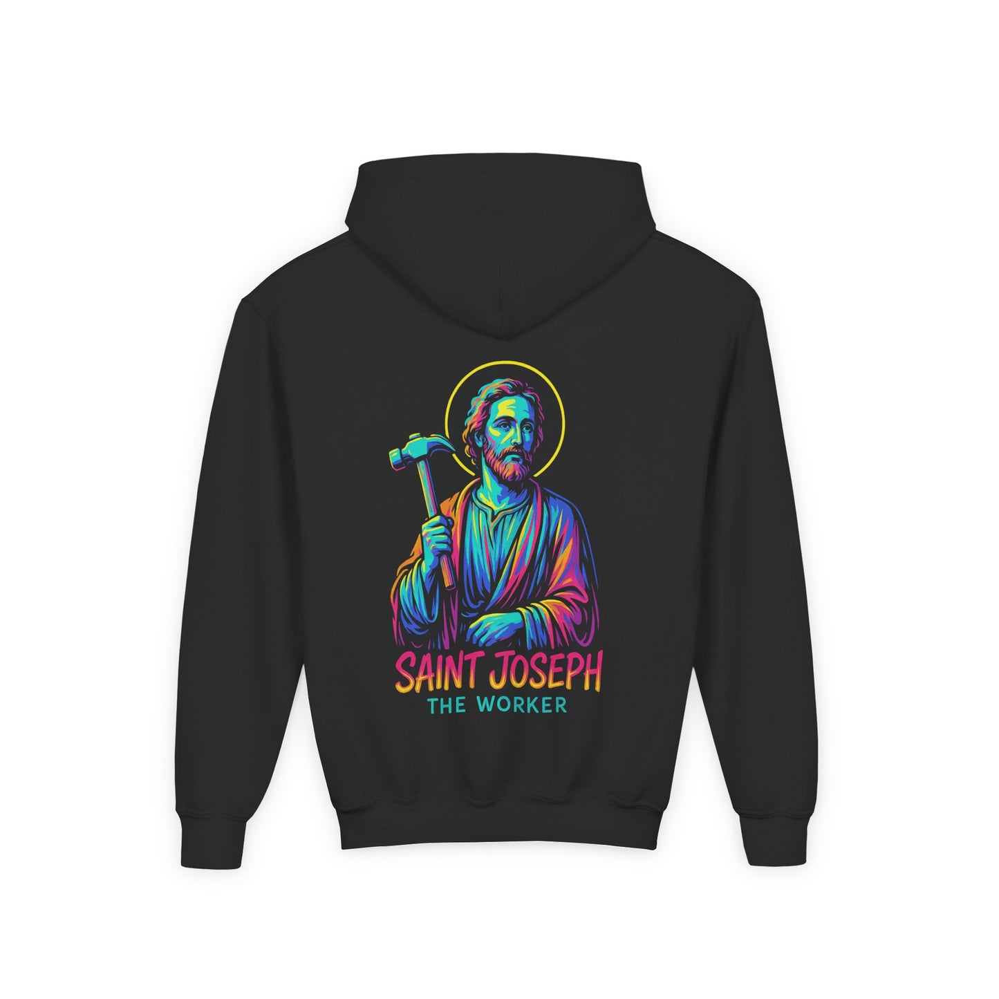 St. Joseph the Worker Youth Hoodie | Catholic Streetwear – Faith, Grit & Purpose