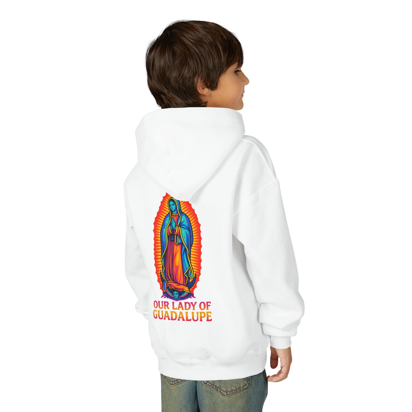 Our Lady of Guadalupe Youth Hoodie | Catholic Streetwear for Kids