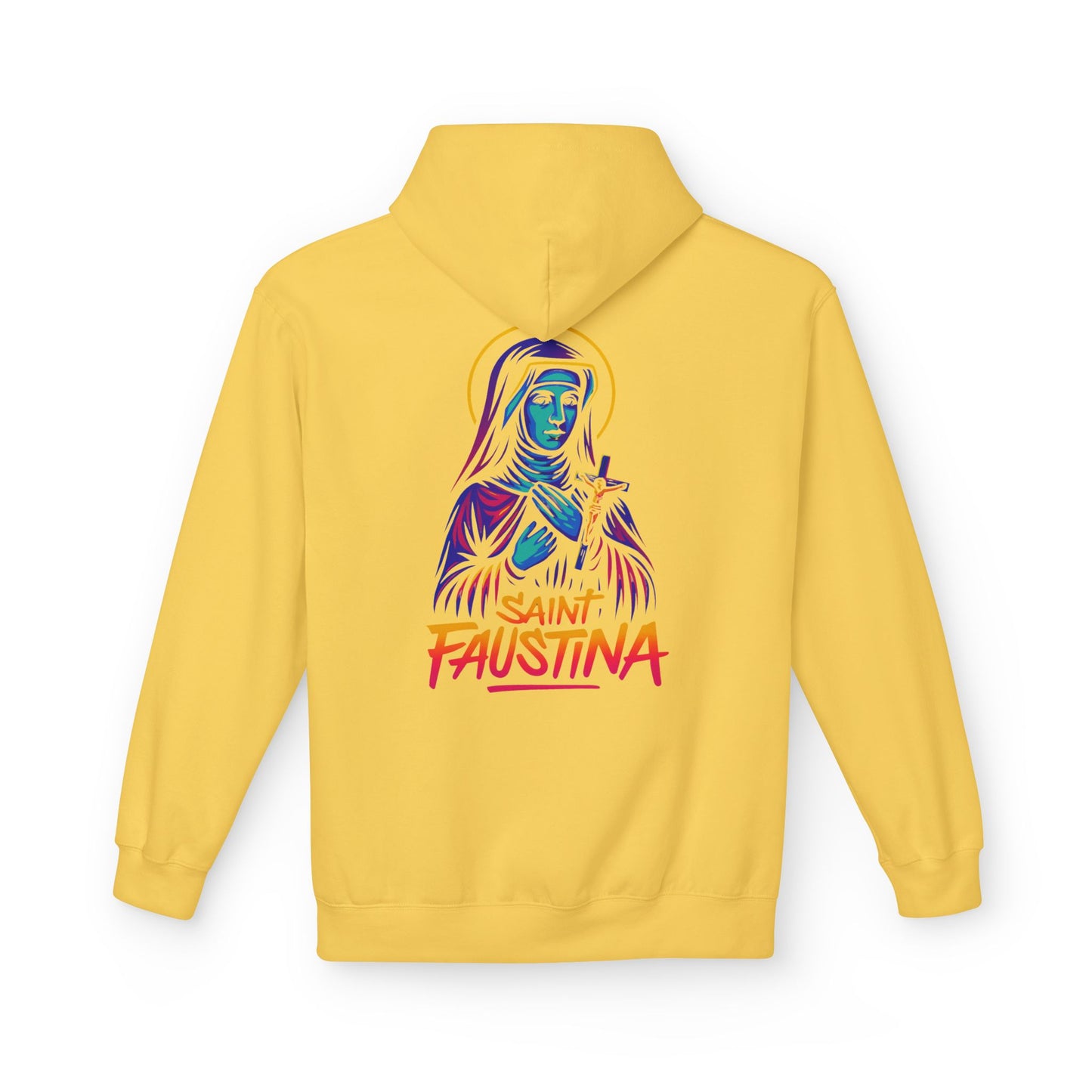 St. Faustina Neon Hoodie | Catholic Streetwear – Divine Mercy Energy & Bold Faith Style