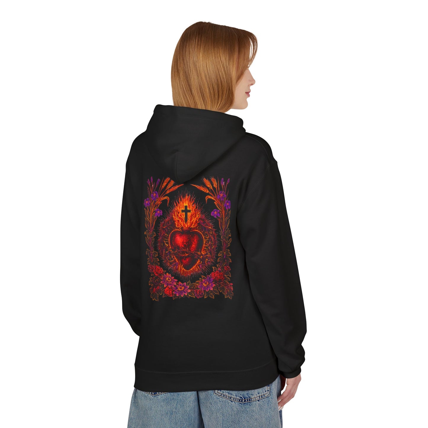 Sacred Heart of Jesus Botanical Hoodie | Saints Hood