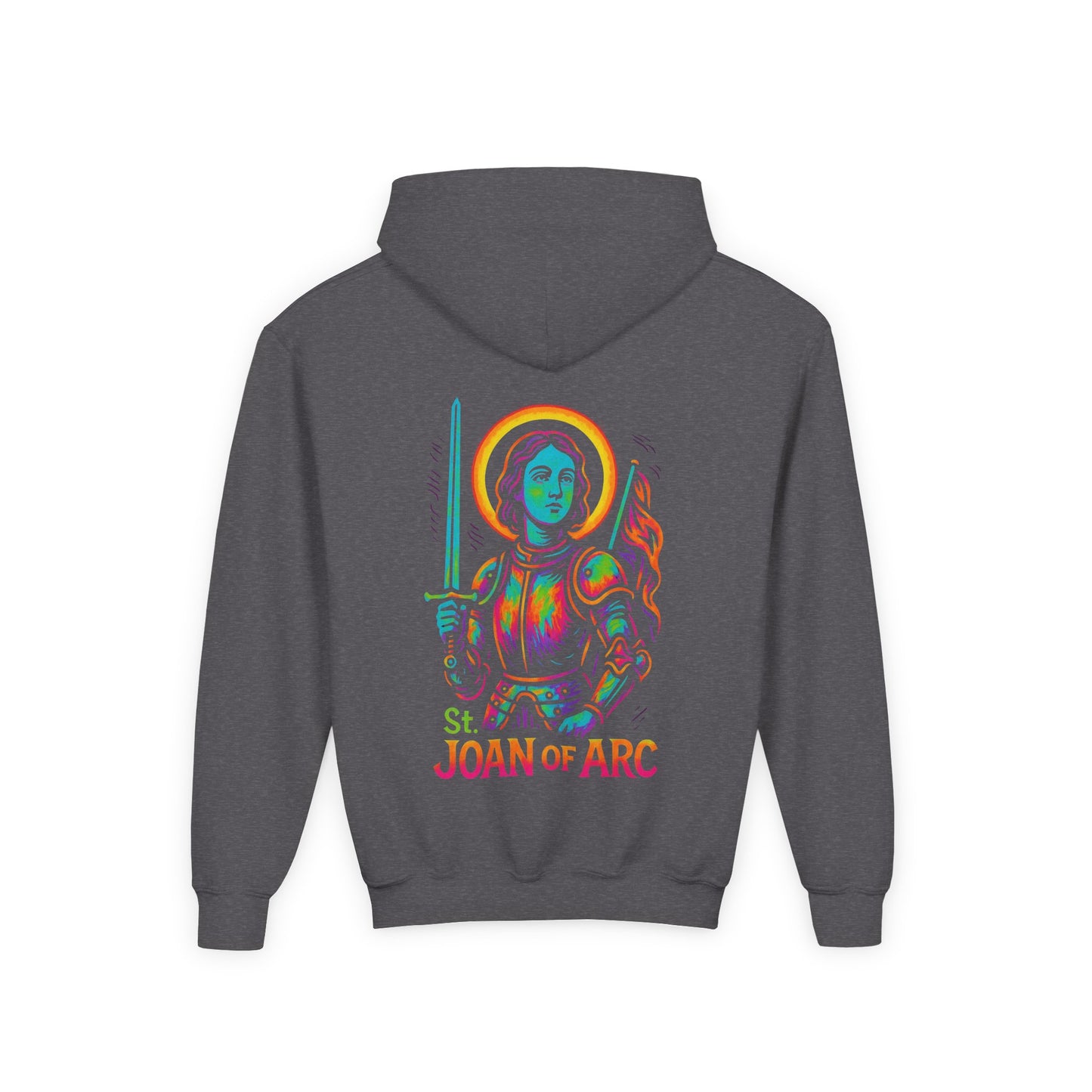 St. Joan of Arc Youth Hoodie | Catholic Streetwear – Courage, Faith & Fire for the Next Generation