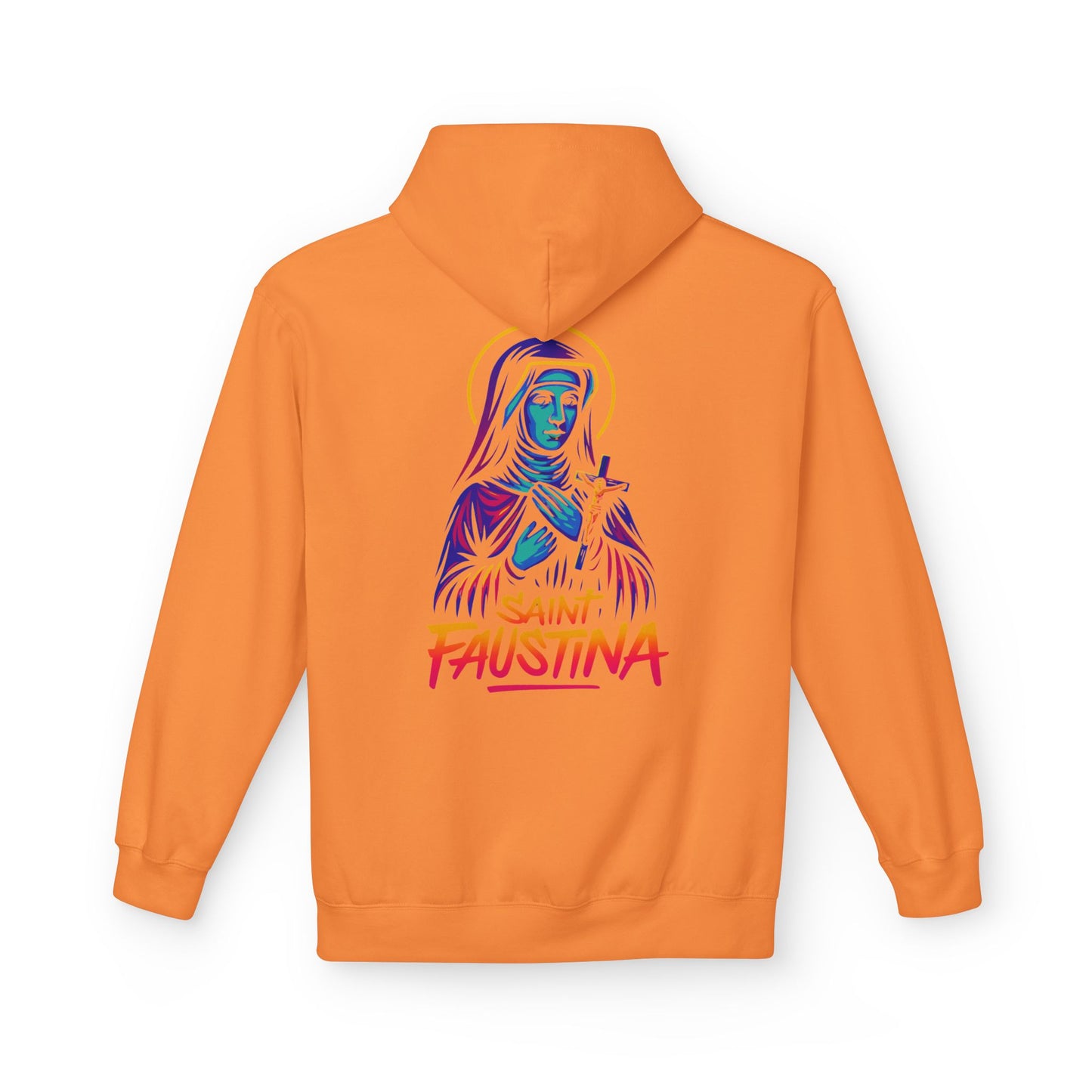 St. Faustina Neon Hoodie | Catholic Streetwear – Divine Mercy Energy & Bold Faith Style