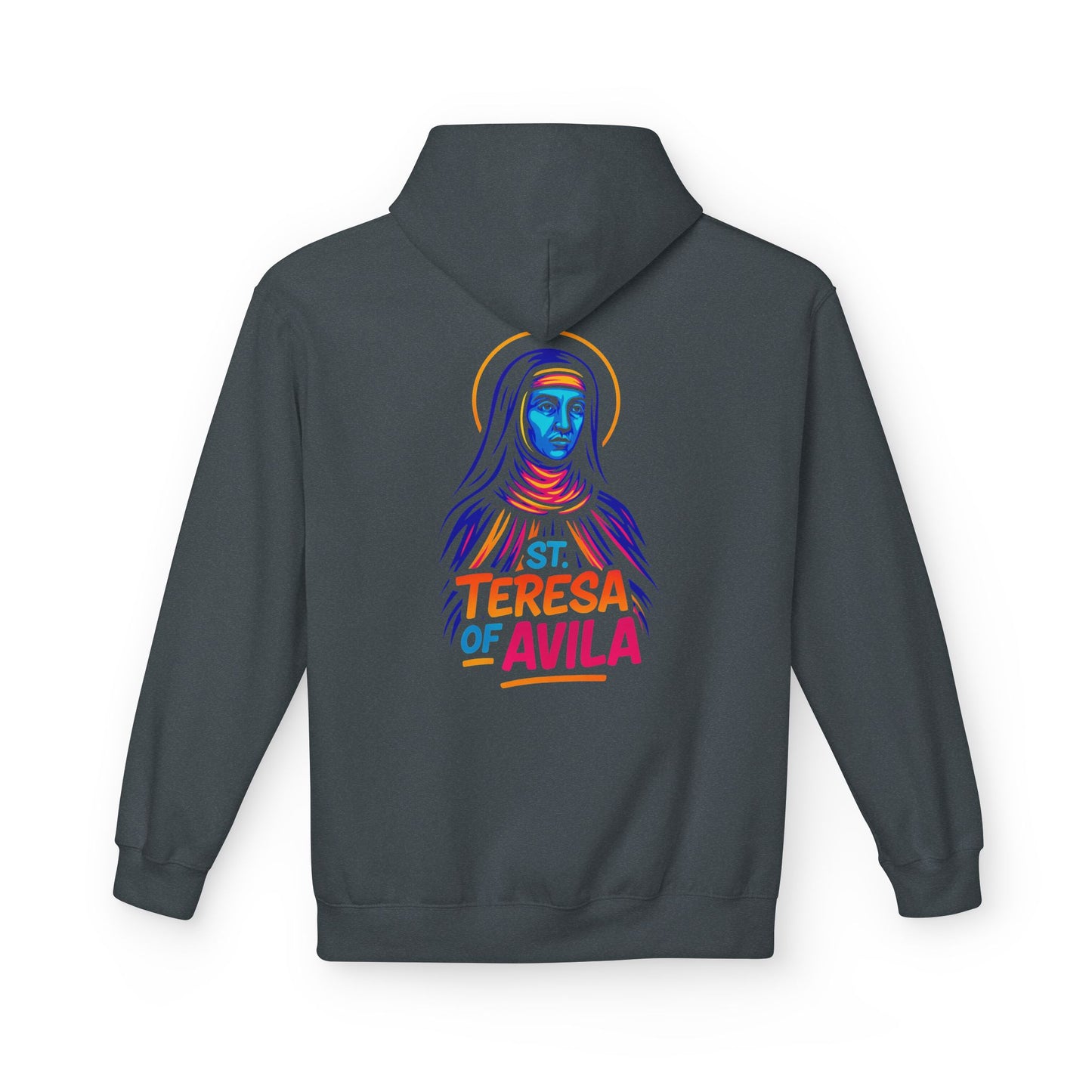 St. Teresa of Avila Neon Hoodie | Catholic Streetwear – Bold Faith & Urban Style