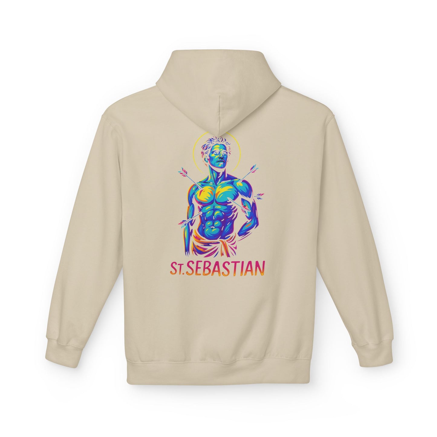 St. Sebastian Neon Hoodie | Catholic Streetwear for the Fearless – Faith, Strength & Style
