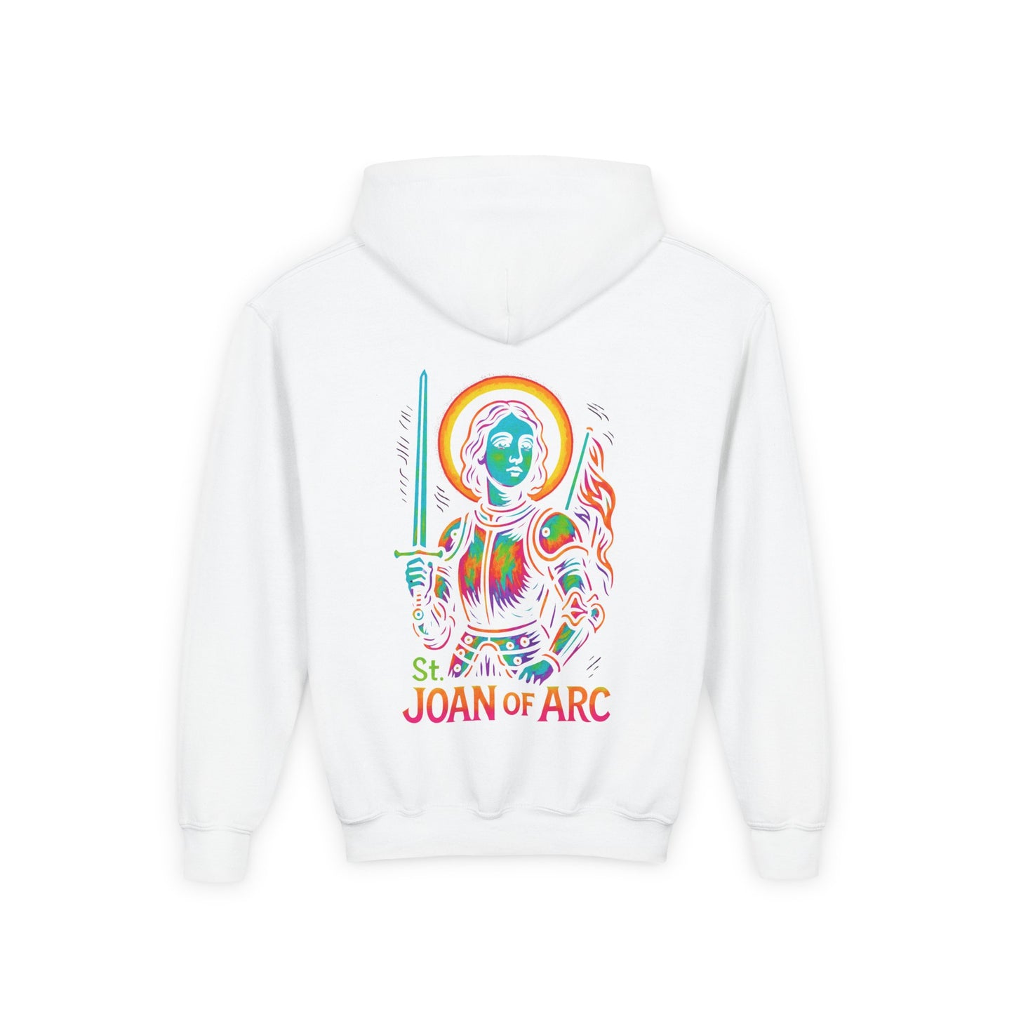 St. Joan of Arc Youth Hoodie | Catholic Streetwear – Courage, Faith & Fire for the Next Generation