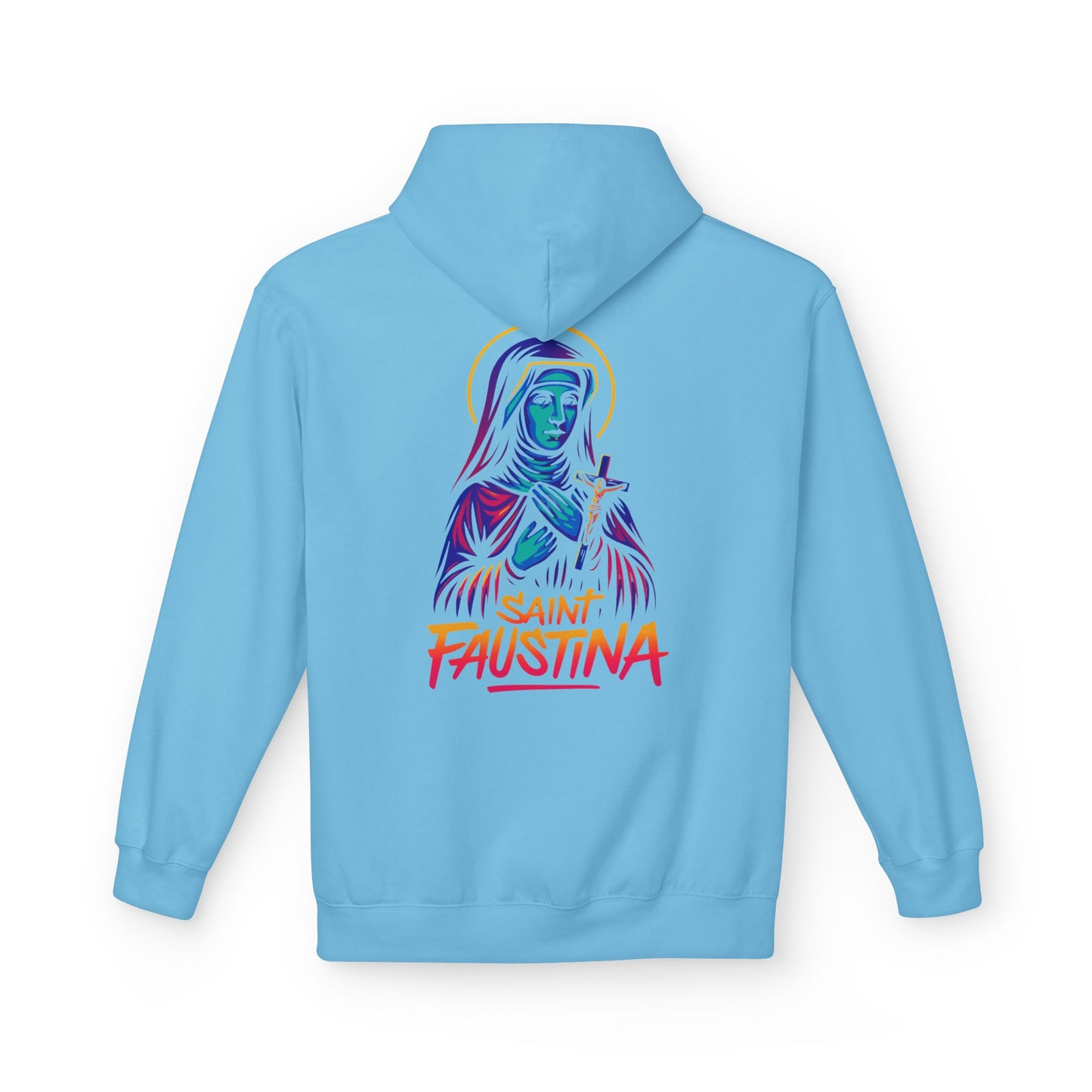 St. Faustina Neon Hoodie | Catholic Streetwear – Divine Mercy Energy & Bold Faith Style