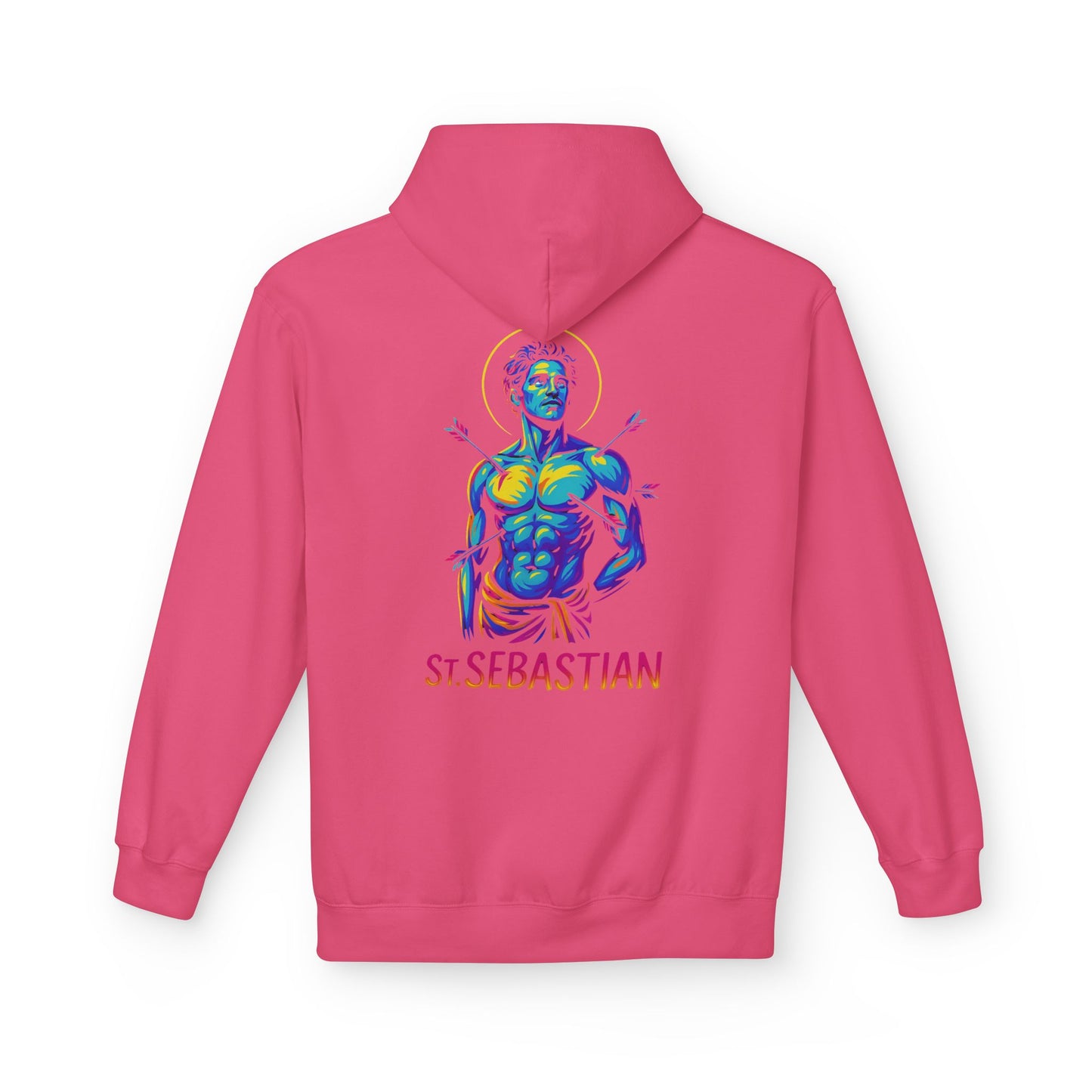 St. Sebastian Neon Hoodie | Catholic Streetwear for the Fearless – Faith, Strength & Style
