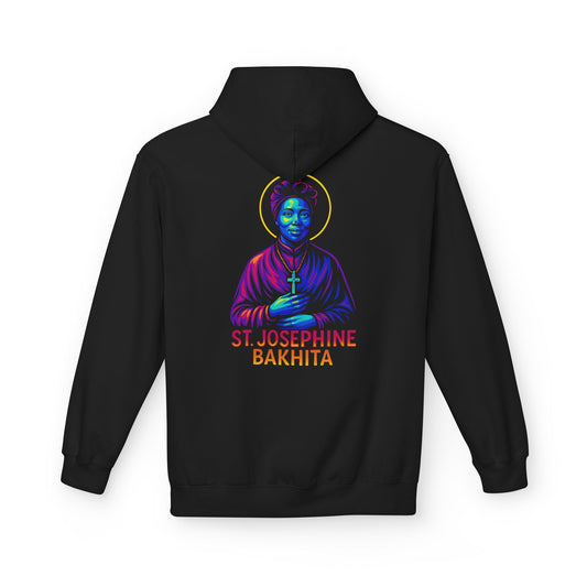 St. Josephine Bakhita Neon Hoodie | Catholic Streetwear – Freedom, Faith & Fierce Grace