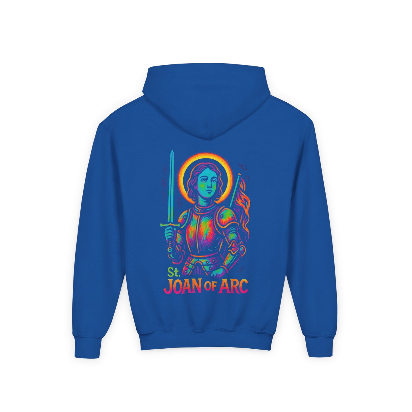 St. Joan of Arc Youth Hoodie | Catholic Streetwear – Courage, Faith & Fire for the Next Generation