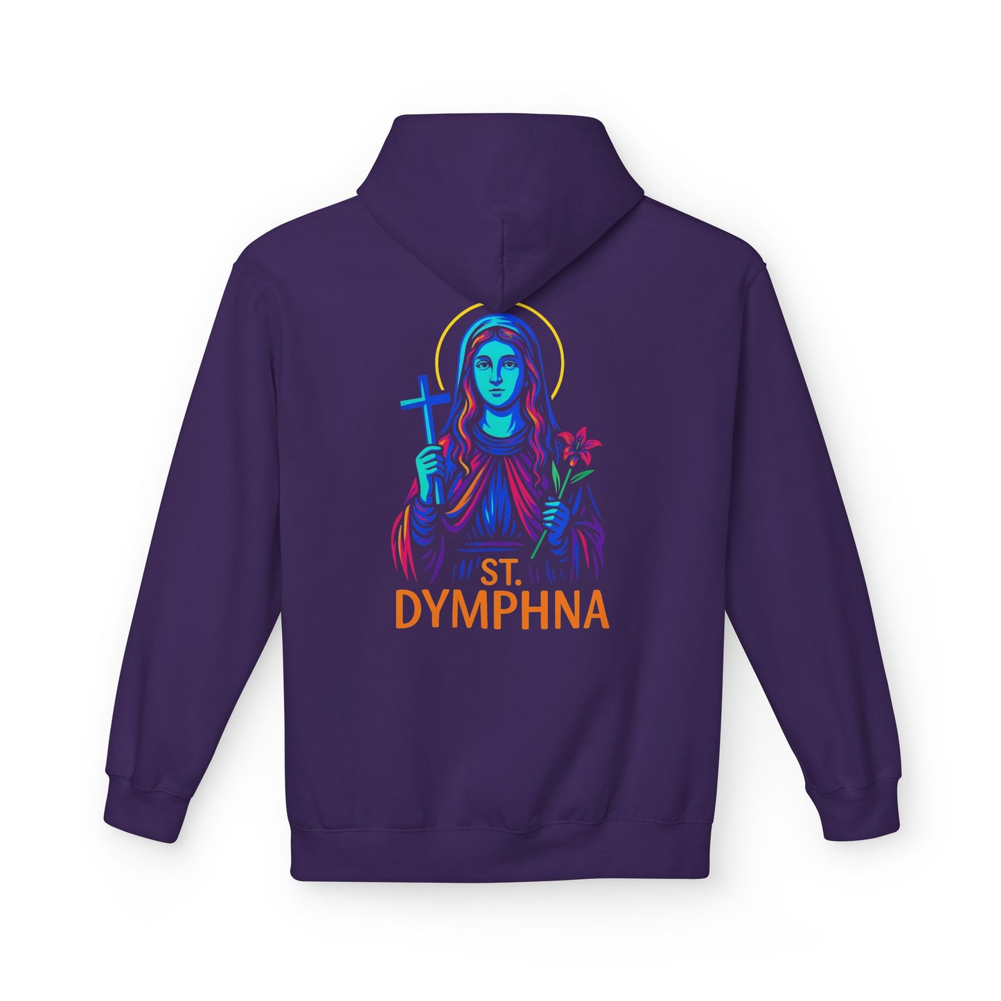 St. Dymphna Neon Hoodie | Catholic Streetwear – Hope, Healing & Mental Health Awareness