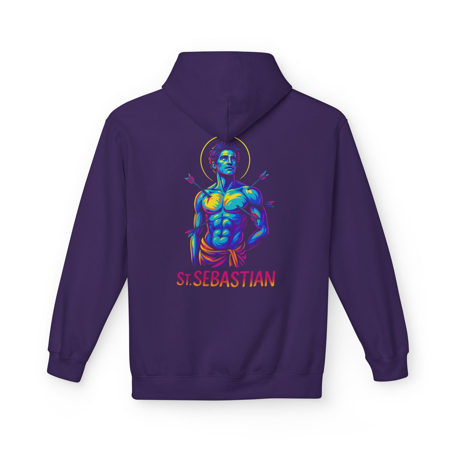 St. Sebastian Neon Hoodie | Catholic Streetwear for the Fearless – Faith, Strength & Style