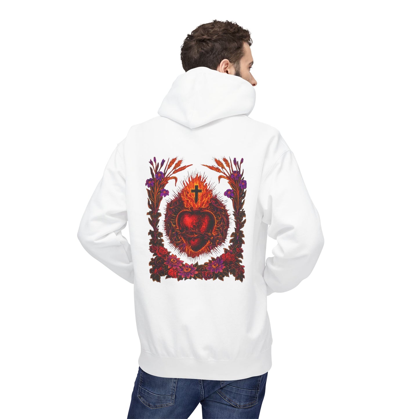 Sacred Heart of Jesus Botanical Hoodie | Saints Hood