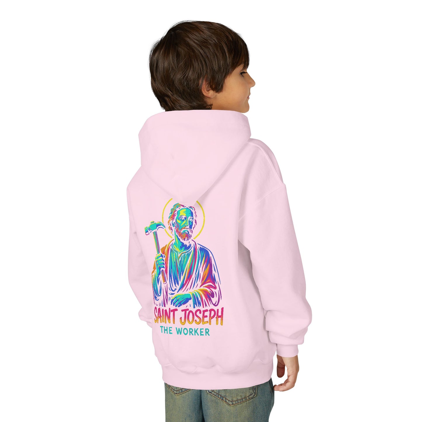 St. Joseph the Worker Youth Hoodie | Catholic Streetwear – Faith, Grit & Purpose