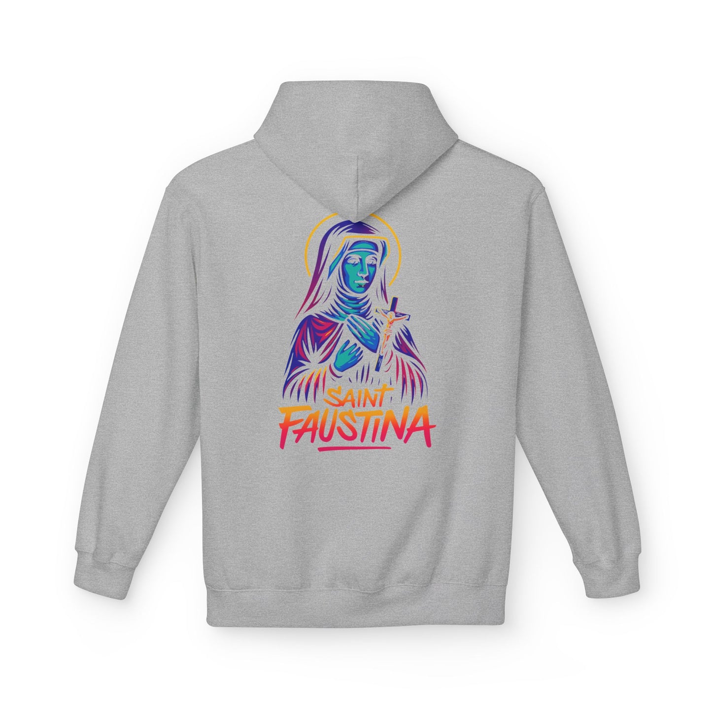 St. Faustina Neon Hoodie | Catholic Streetwear – Divine Mercy Energy & Bold Faith Style