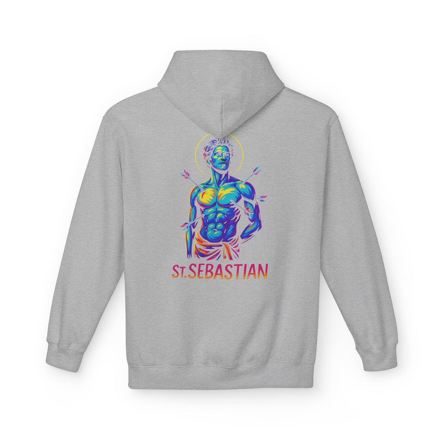 St. Sebastian Neon Hoodie | Catholic Streetwear for the Fearless – Faith, Strength & Style