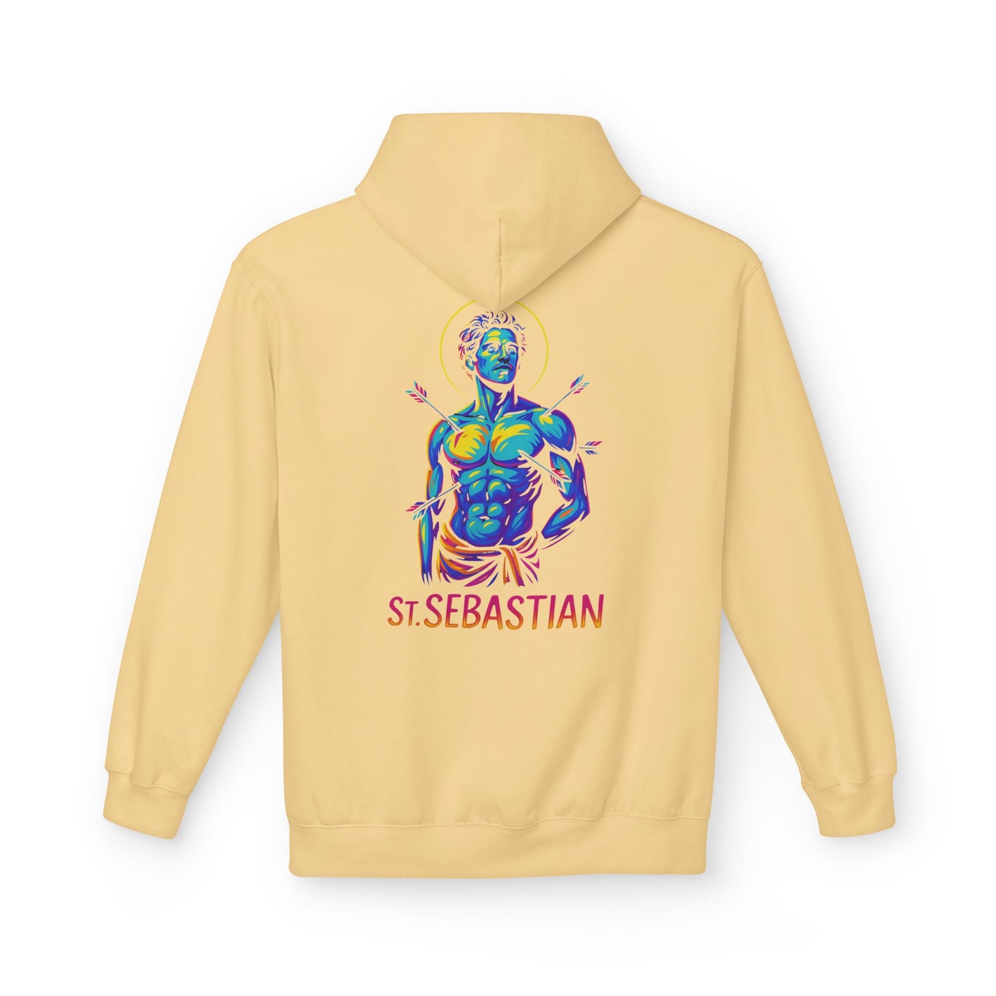 St. Sebastian Neon Hoodie | Catholic Streetwear for the Fearless – Faith, Strength & Style