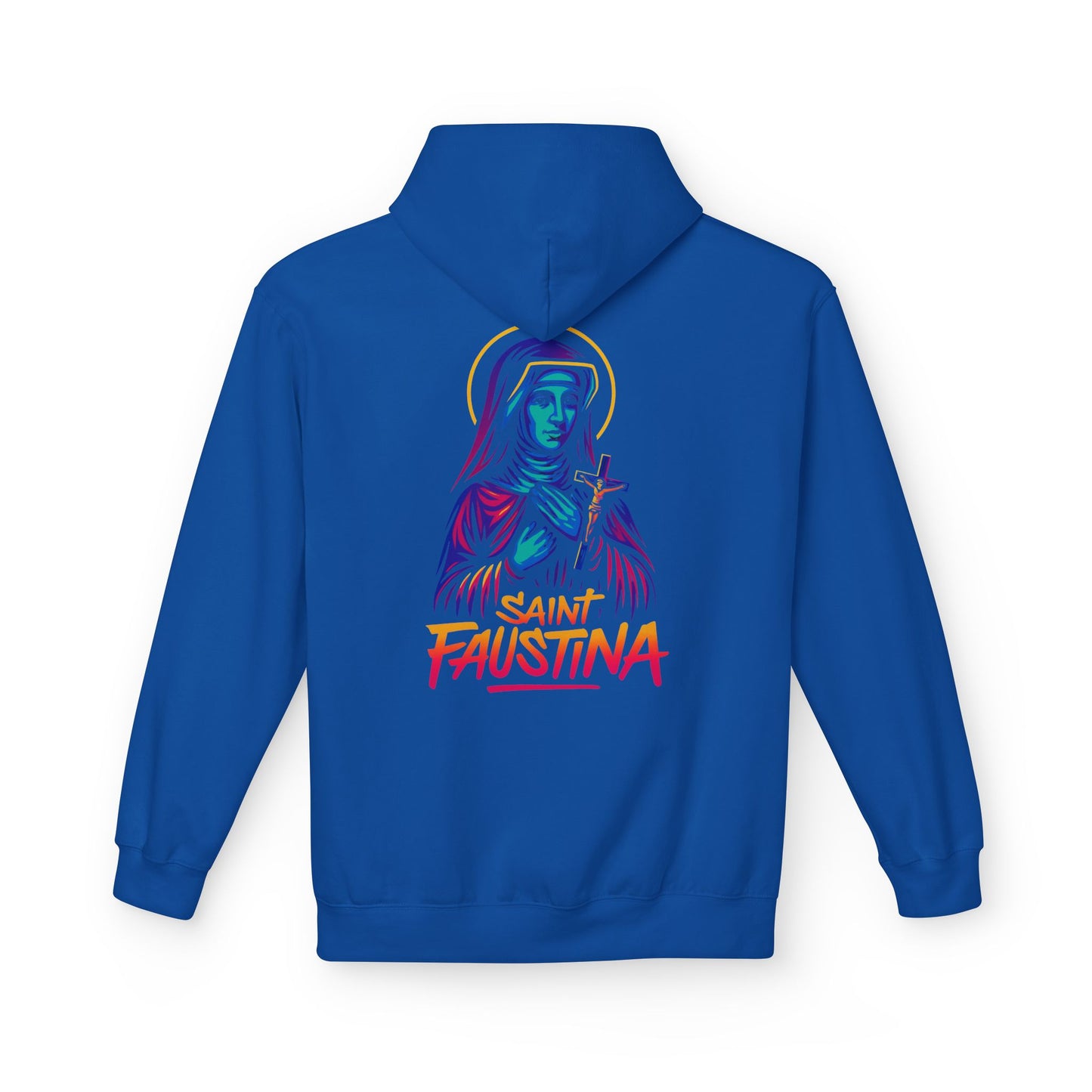 St. Faustina Neon Hoodie | Catholic Streetwear – Divine Mercy Energy & Bold Faith Style