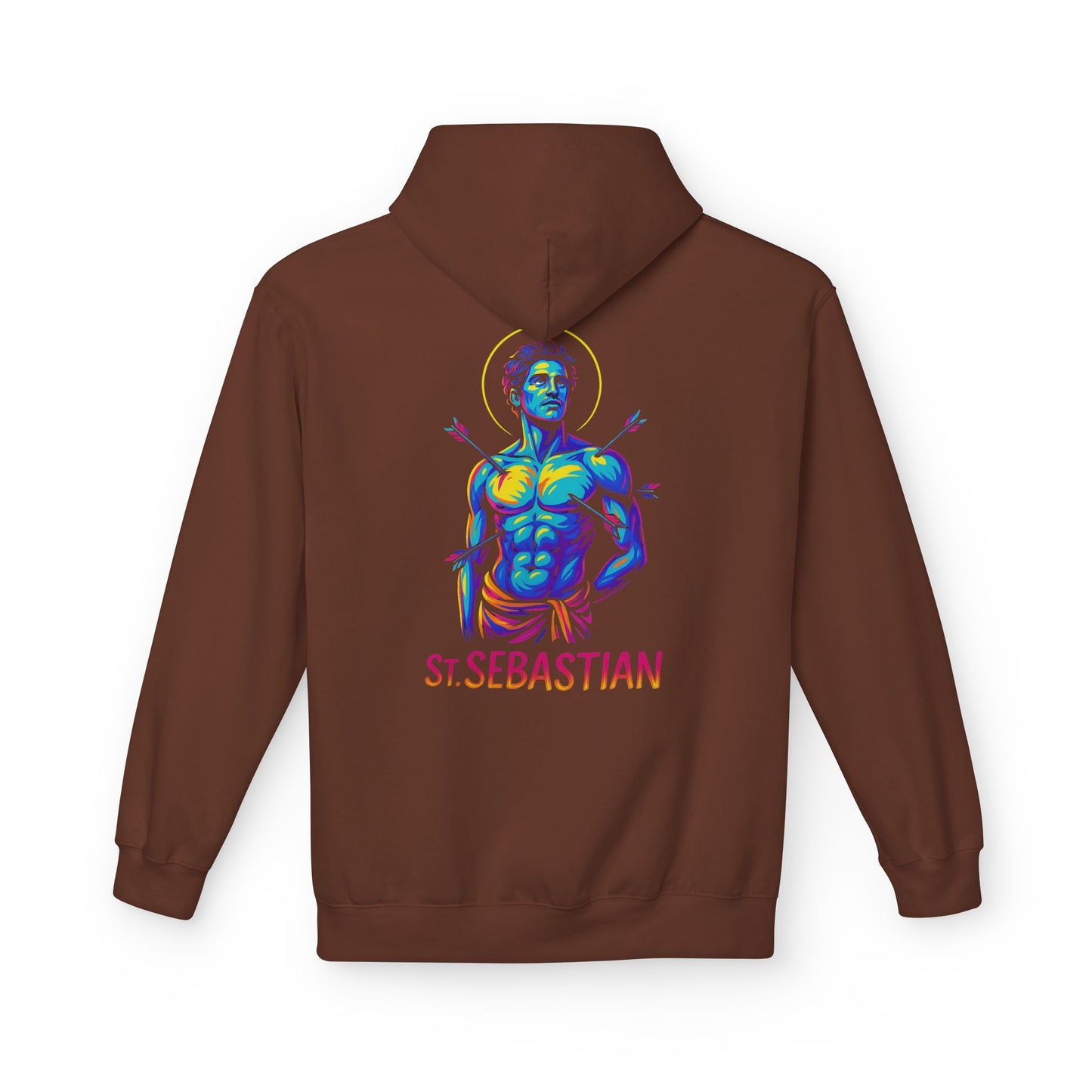 St. Sebastian Neon Hoodie | Catholic Streetwear for the Fearless – Faith, Strength & Style