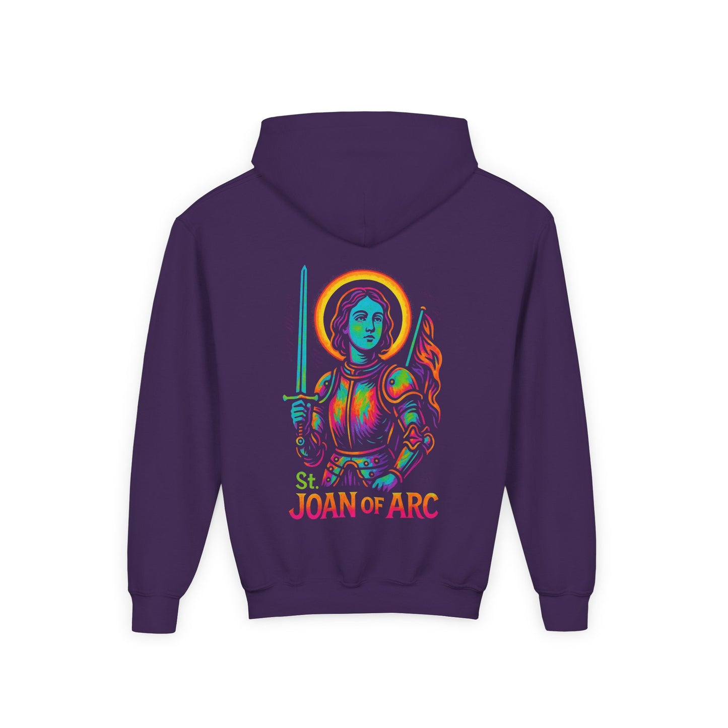 St. Joan of Arc Youth Hoodie | Catholic Streetwear – Courage, Faith & Fire for the Next Generation