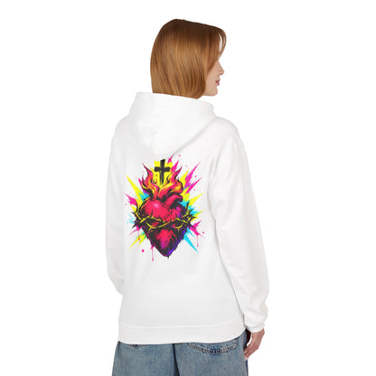 Sacred Heart of Jesus Neon Pop Hoodie | Saints Hood