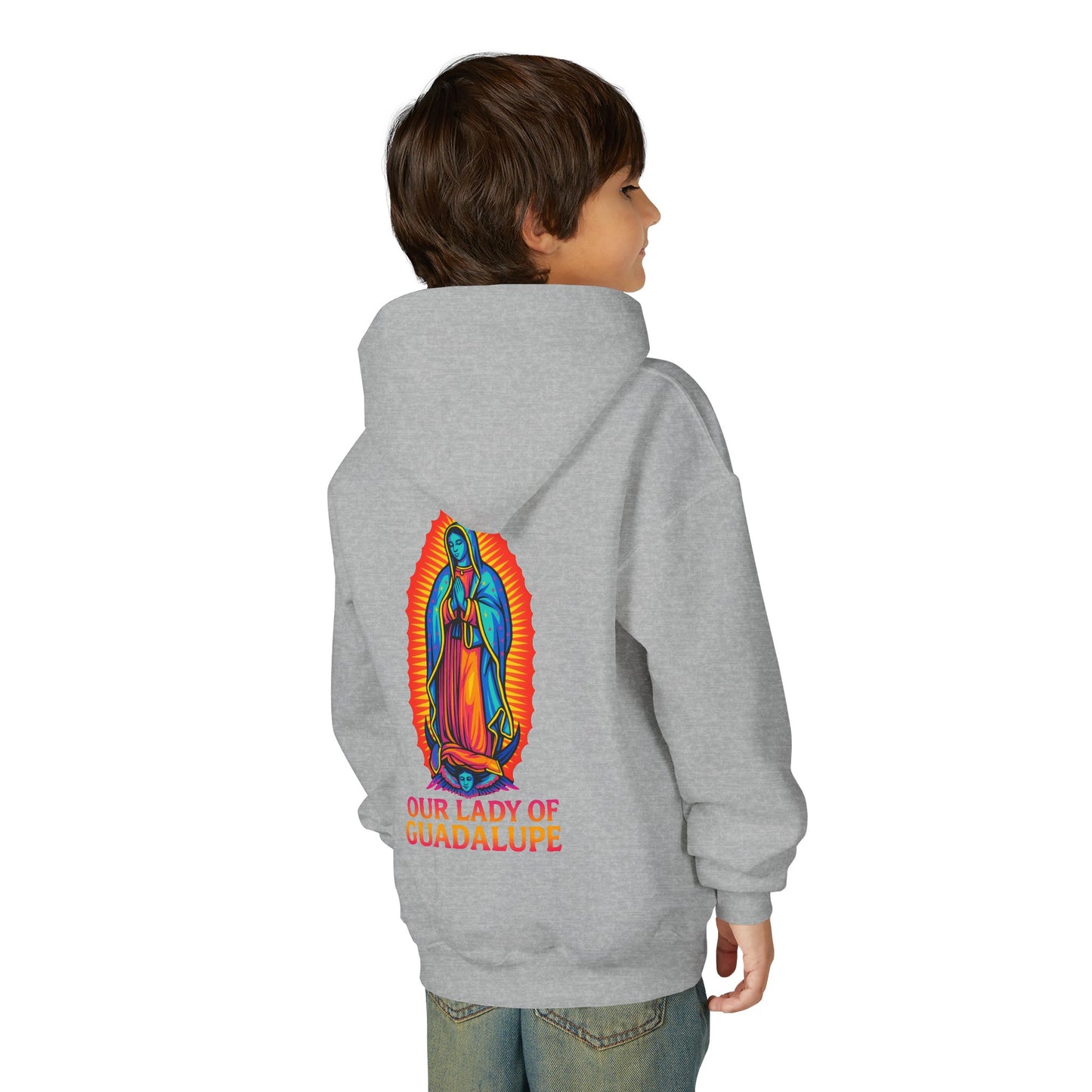 Our Lady of Guadalupe Youth Hoodie | Catholic Streetwear for Kids