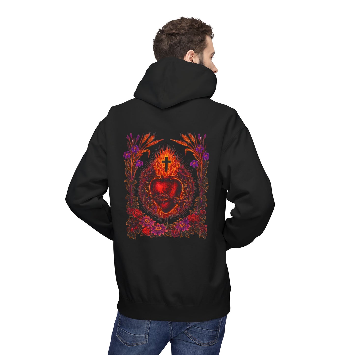 Sacred Heart of Jesus Botanical Hoodie | Saints Hood