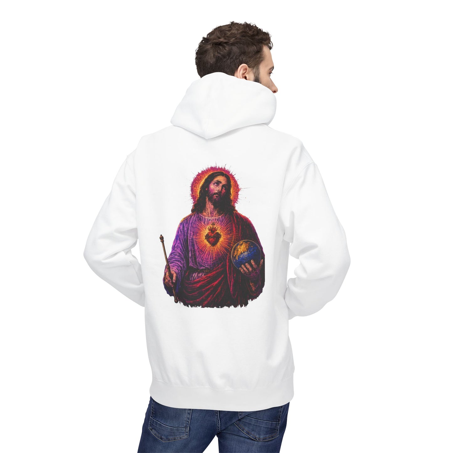 Sacred Heart of Jesus King of the World Hoodie | Saints Hood