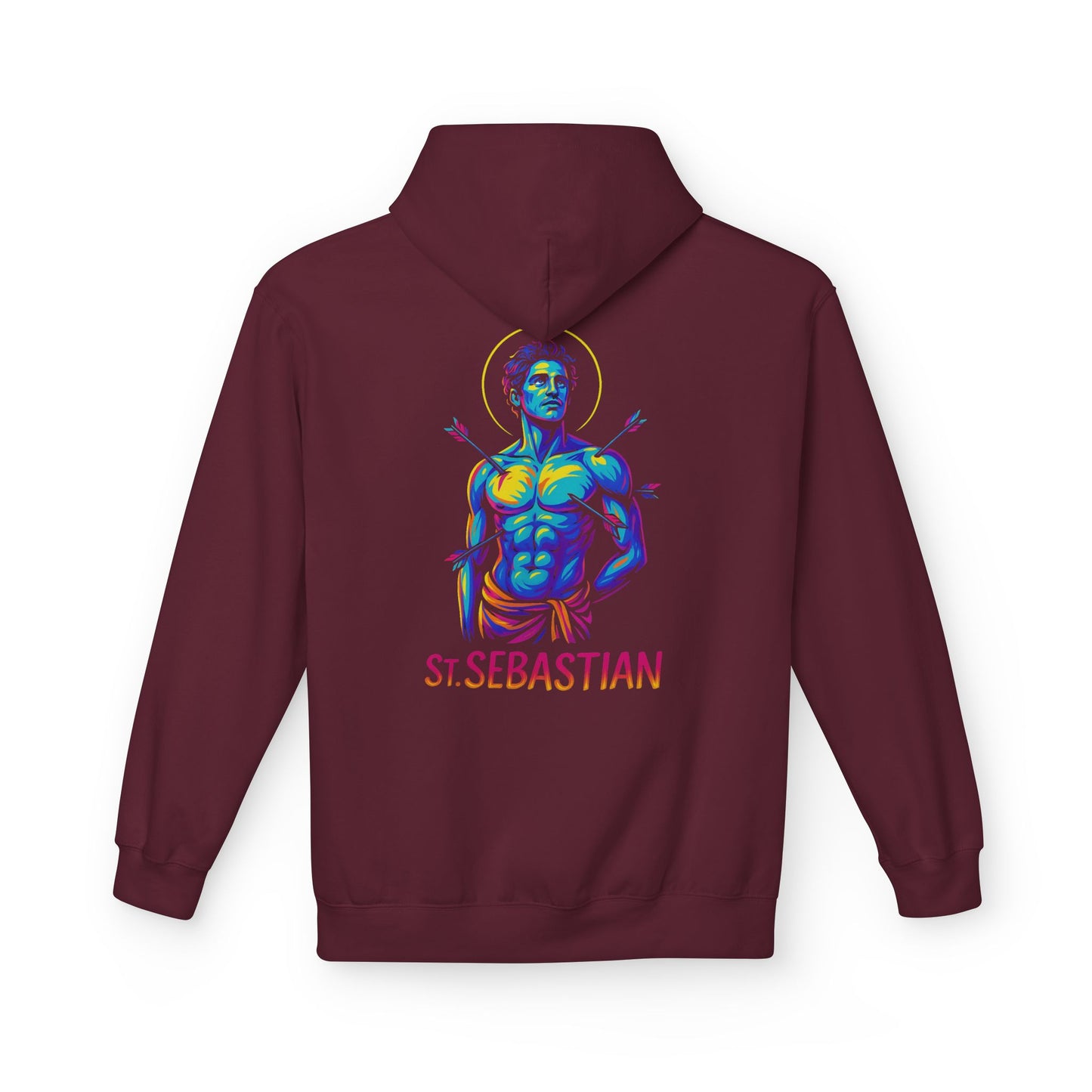 St. Sebastian Neon Hoodie | Catholic Streetwear for the Fearless – Faith, Strength & Style