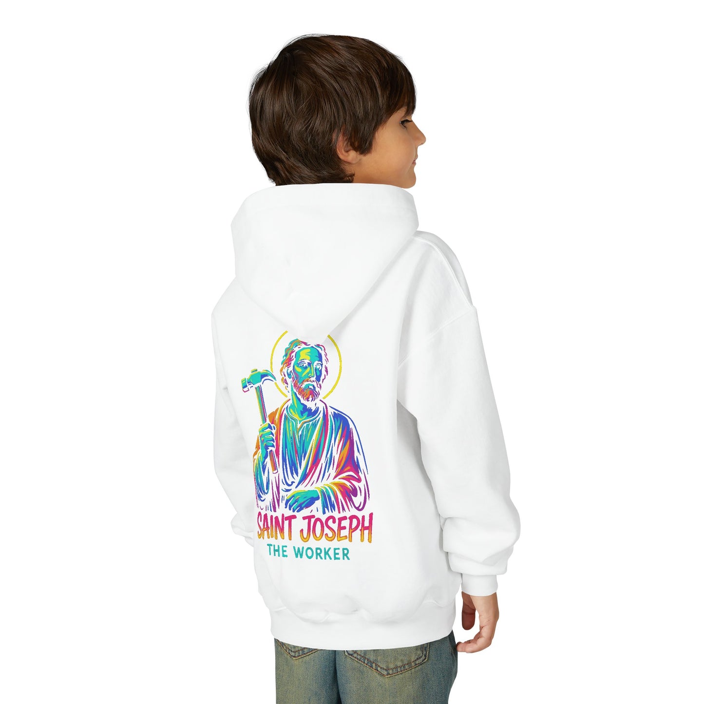 St. Joseph the Worker Youth Hoodie | Catholic Streetwear – Faith, Grit & Purpose