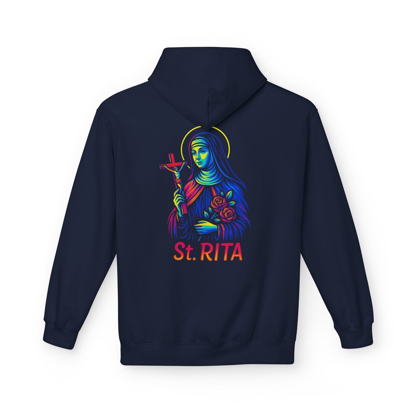 St. Rita Neon Hoodie | Catholic Streetwear – Impossible Prayers, Bold Faith, Unbreakable Hope