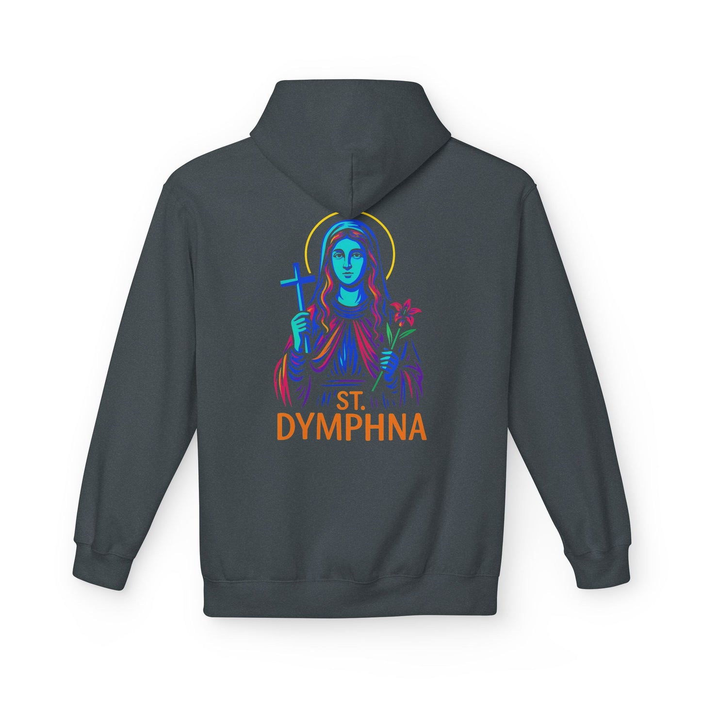 St. Dymphna Neon Hoodie | Catholic Streetwear – Hope, Healing & Mental Health Awareness
