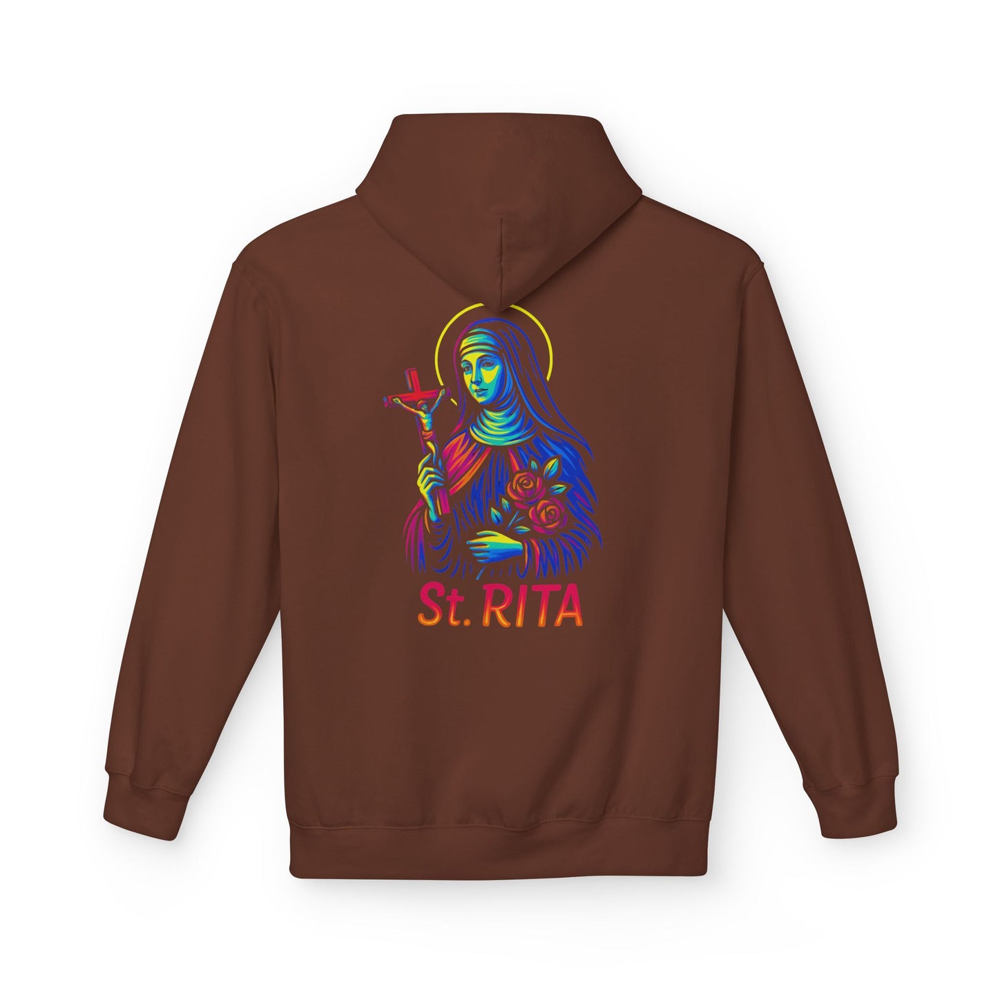 St. Rita Neon Hoodie | Catholic Streetwear – Impossible Prayers, Bold Faith, Unbreakable Hope