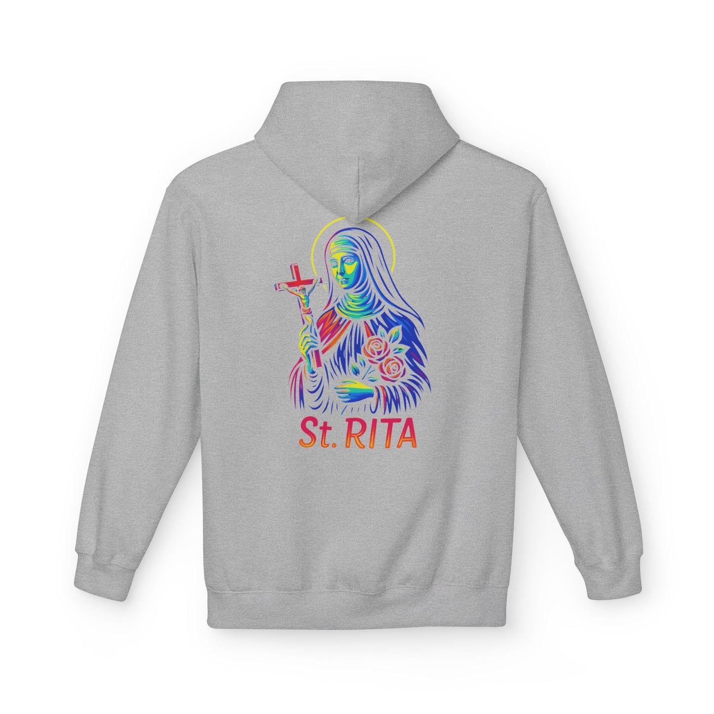 St. Rita Neon Hoodie | Catholic Streetwear – Impossible Prayers, Bold Faith, Unbreakable Hope