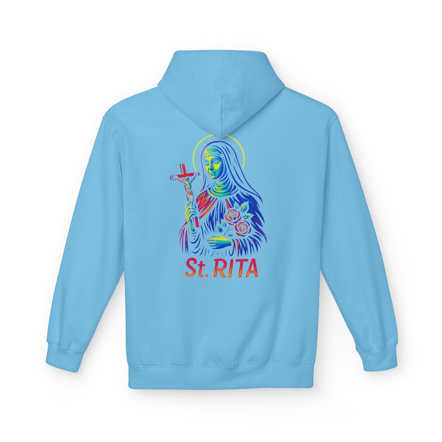 St. Rita Neon Hoodie | Catholic Streetwear – Impossible Prayers, Bold Faith, Unbreakable Hope