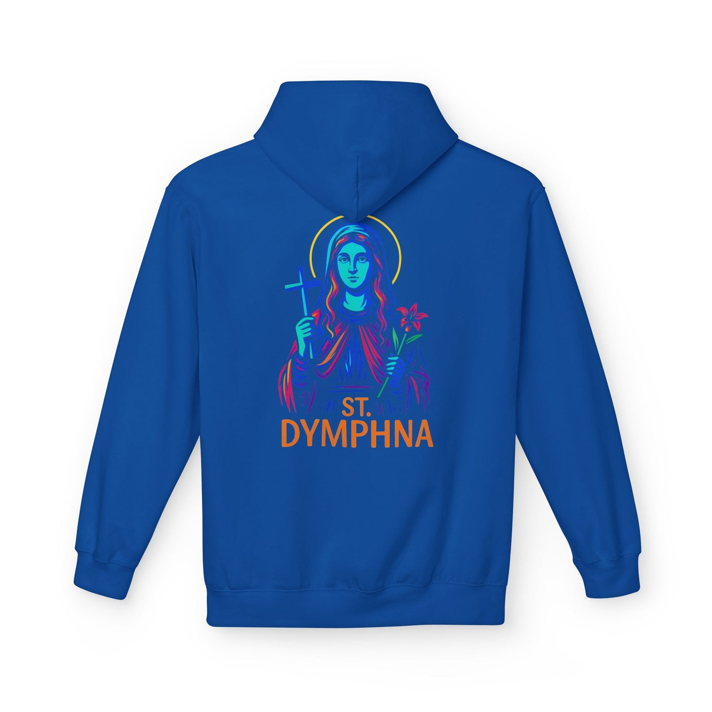 St. Dymphna Neon Hoodie | Catholic Streetwear – Hope, Healing & Mental Health Awareness
